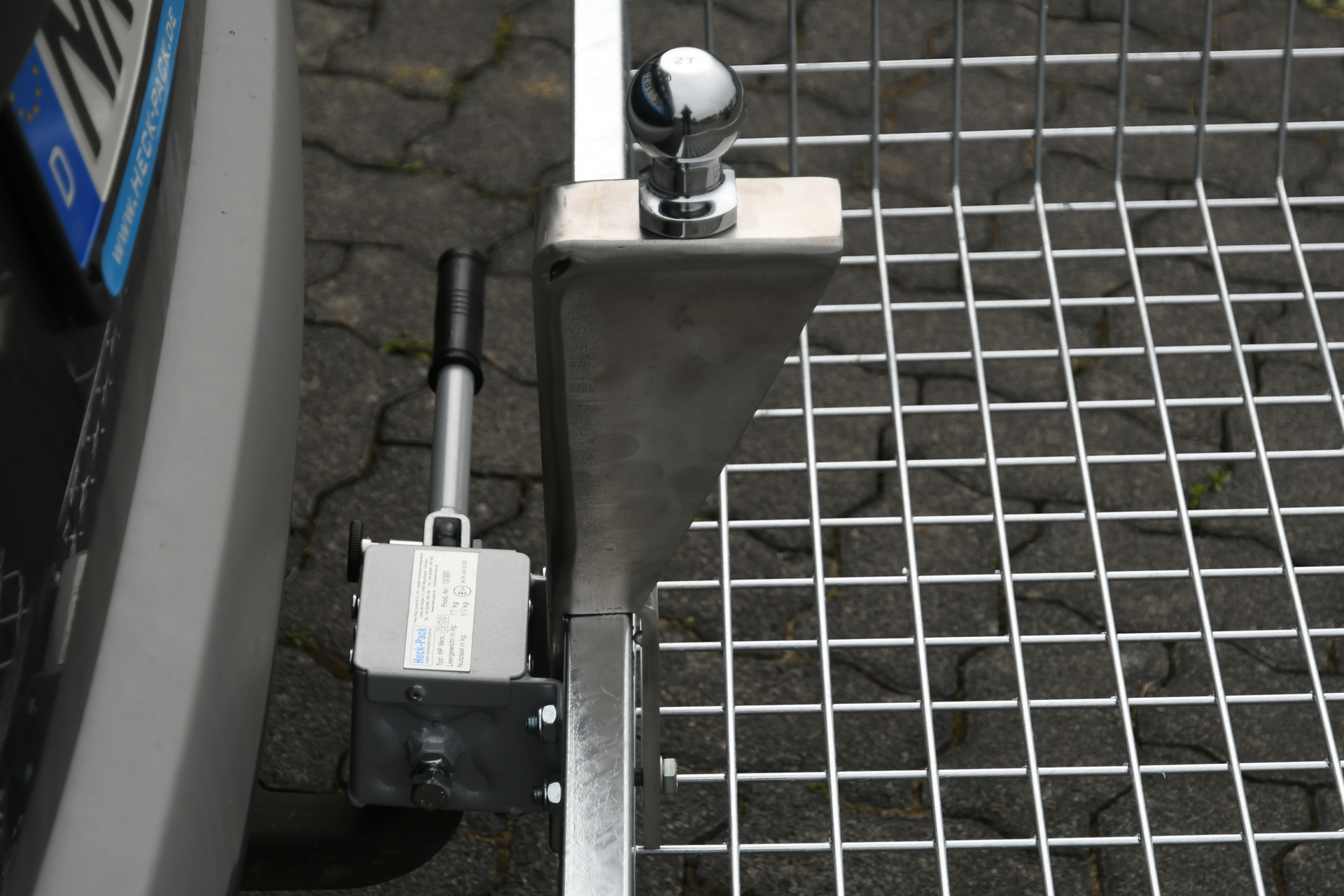 Halterung für Seilwinde, mit Kugelkopf, aufsteckbar, Edelstahl