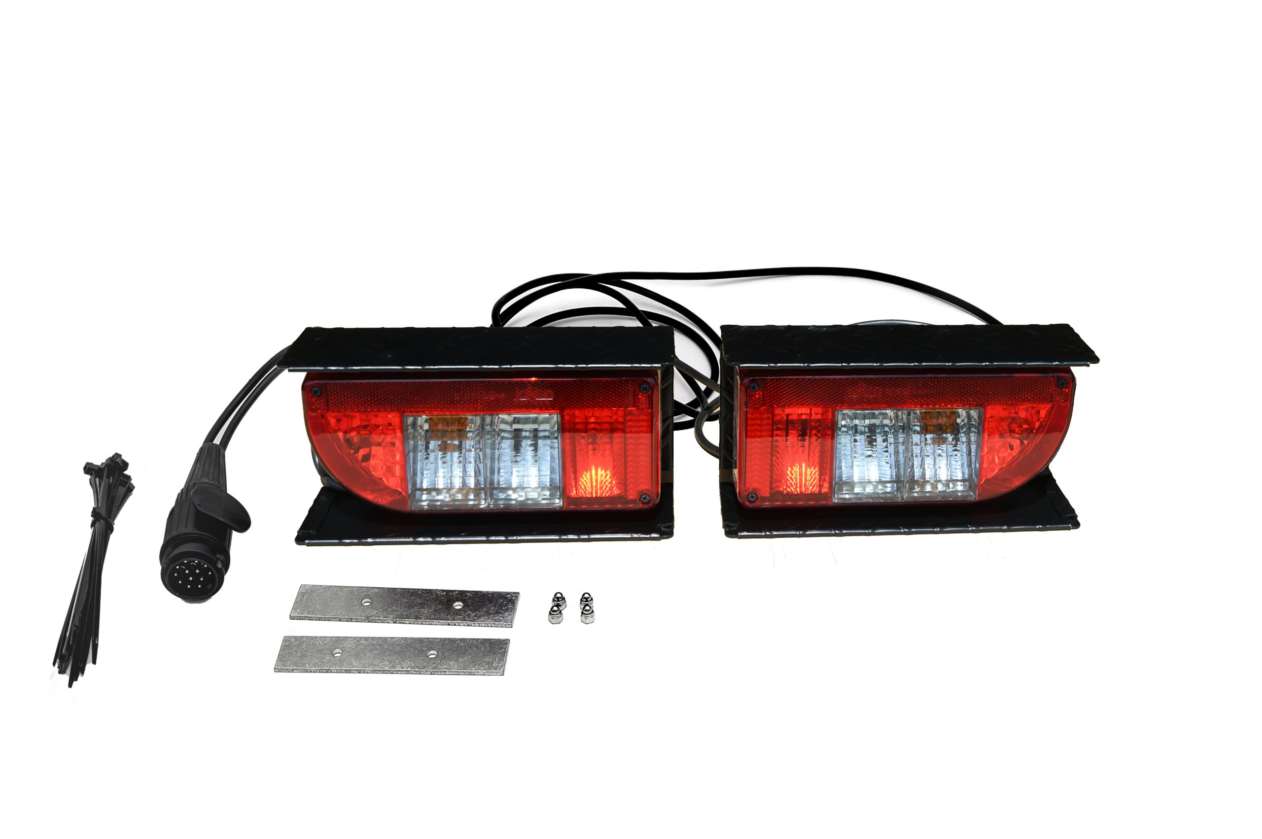 Beleuchtungssatz mit pulverbeschichteter Schutzeinrichtung, Schwarz, 13pol.