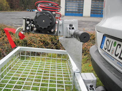 Halterung für Seilwinde, mit Kugelkopf, aufsteckbar, Edelstahl